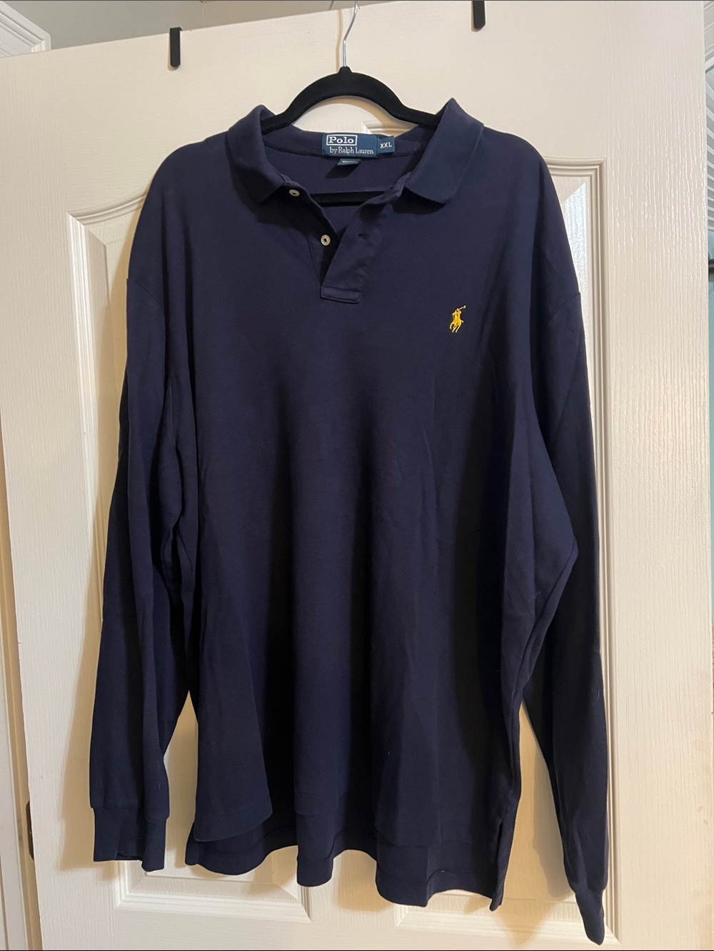 Polo by Ralph Lauren Navy Long Sleeve Polo with Yellow Pony